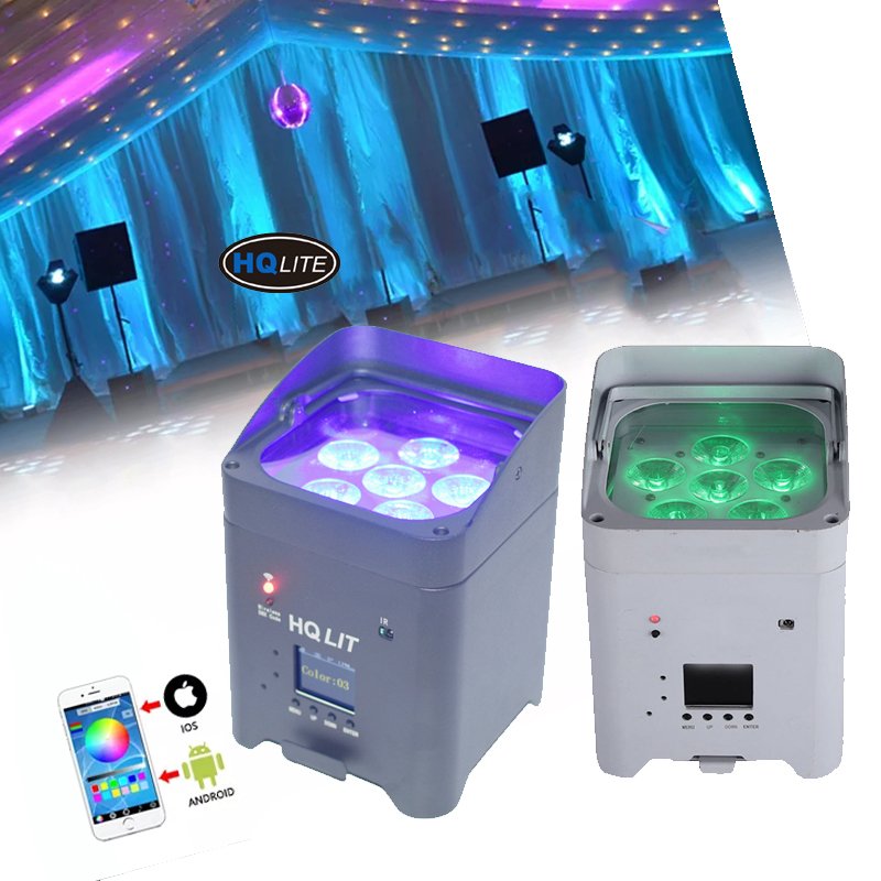 10pcs Wireless Battery Powered 6 X 18W RGBAW UV 6in1 LED Uplight with Charge Case for Wedding Party Bar