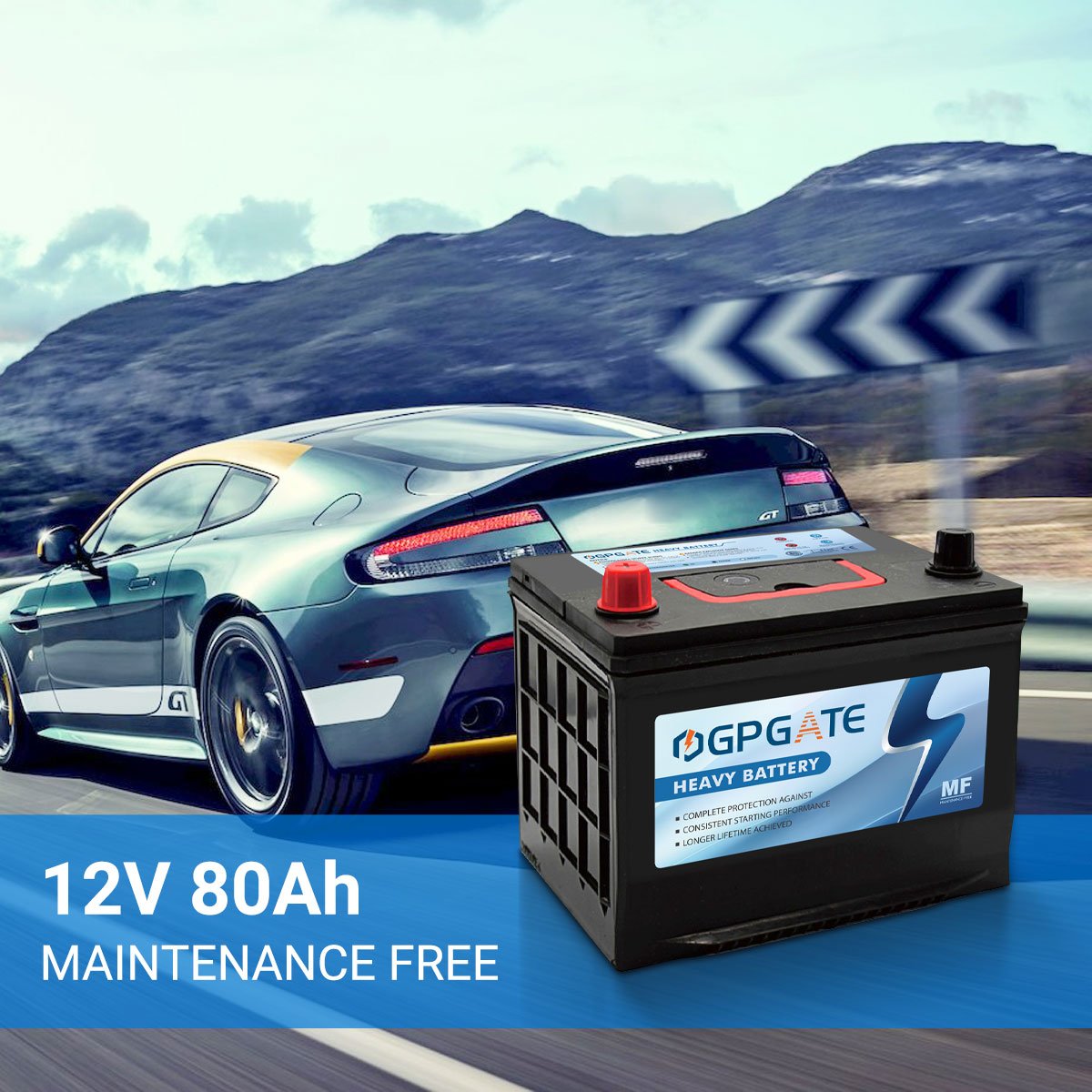 Car Battery JIS 12V 55AH 55D23 Maintenance-free Lead-acid Car Starting Battery Suitable for Japanese Cars