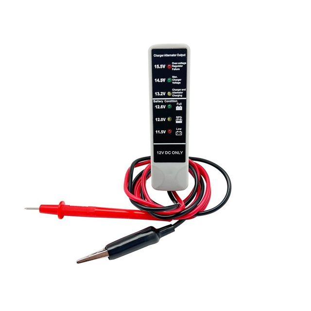 Car Battery Capacity Tester 12V Alternator & Battery State Check Automotive Circuit Tester Tool LED Indicatfor Motorcycle