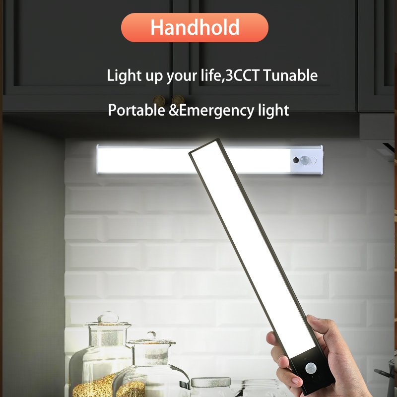 Banqcn Motion Sensor Under Cabinet Lights 30cm LED USB Rechargeable Battery Operated LED Closet Light Wireless Magnetic Dimmable