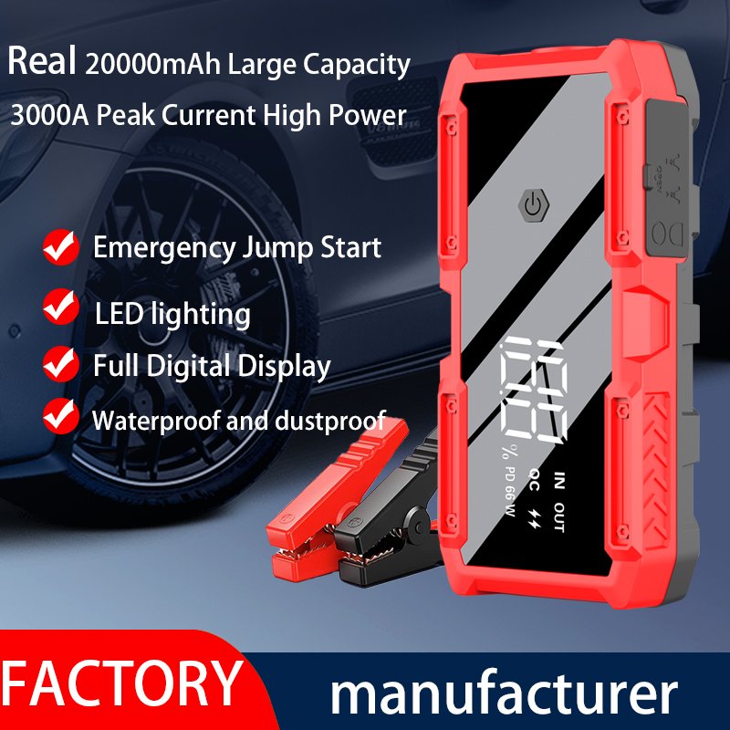 Multi-Function Car Jump Starter 66600mWh 3000A Peak Current Power Bank Jump Starter Portable High Power Auto Emergency Start