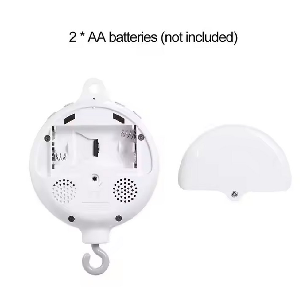 In Stocks Baby Crib Mobile 35 Lullabies Remote Control Battery Operated White Auto Music Box with Rotate Hook for Nursery Décor
