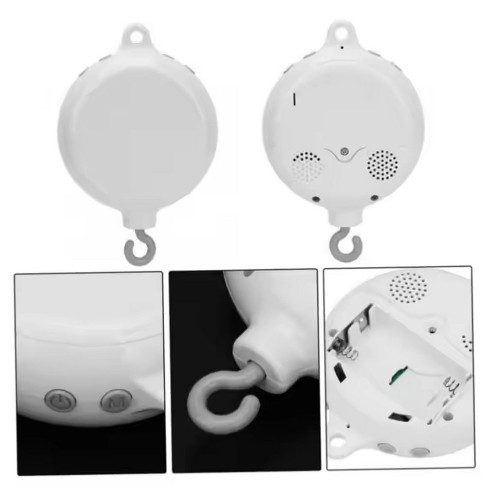 In Stocks Baby Crib Mobile 35 Lullabies Remote Control Battery Operated White Auto Music Box with Rotate Hook for Nursery Décor
