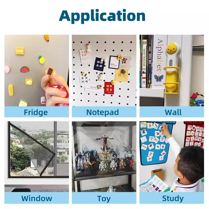 Magnetic Circles Flexible Sticky Magnets Sheets Alternative Magnetic Stickers Strip Tape for Blackboard Teaching
