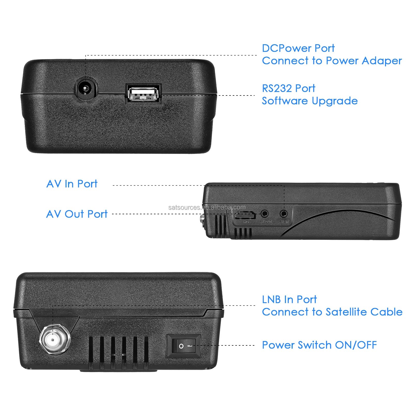 SATLINK WS-6906 Digital Satellite Finder 3.5 Inch LCD TV Screen Auto Search 4000 MAh Chargeable Battery Backpack