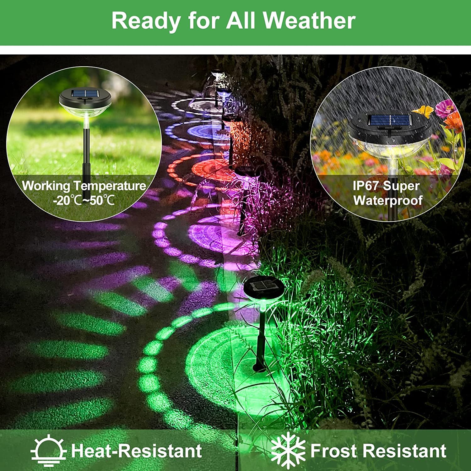 Outdoor Waterproof ABS Decorative Stakes IP65 Lawn Patio Walkway Yard Path Pathway Decorations Garden Solar Stake Lights