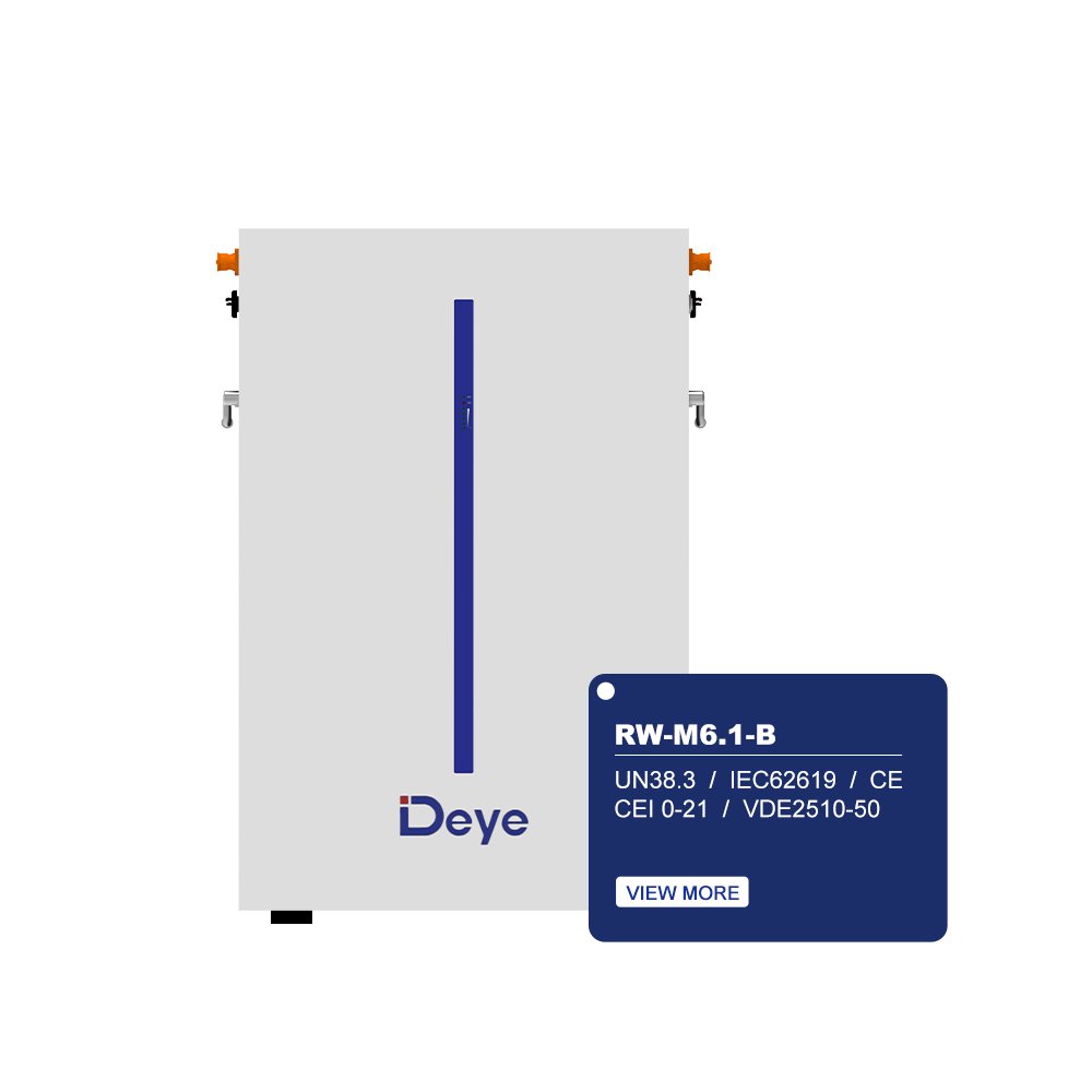 Deye RW-M6.1-B LiFePO4 Lithium Ion Energy Storage Battery Wall-Mounted Solar Power System with Lithium Batteries