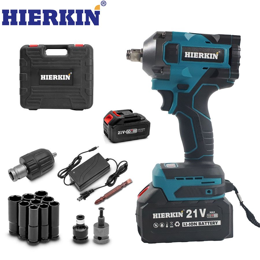 HIERKIN 600N Bosh Tools Head Set Batterie Rechargeable Cordless Tool Set Cordless Impact Wrench Wrench Set Tools Power Wrenches