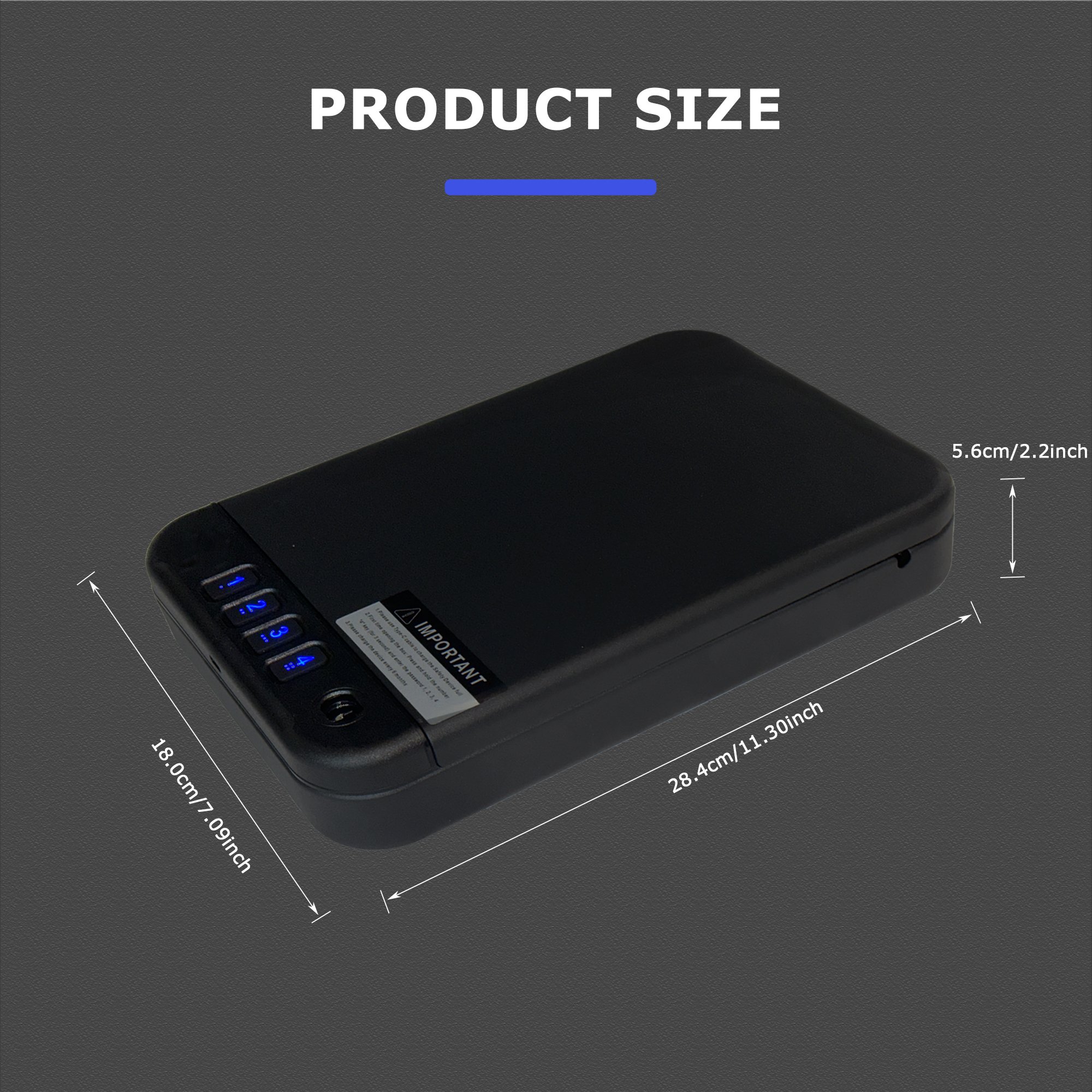 Gun Safe, Biometric Handgun 3Ways Quick Access Unlock Digital Code Key TuYa App for Nightstand Bedside Home