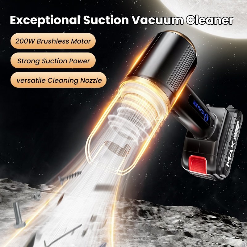 Portable Cordless Car Vacuum Cleaner 120W Strong Suction Handheld Brushless Motor Auto Vaccum Cleaner 5 Nozzles Plus Air Duster