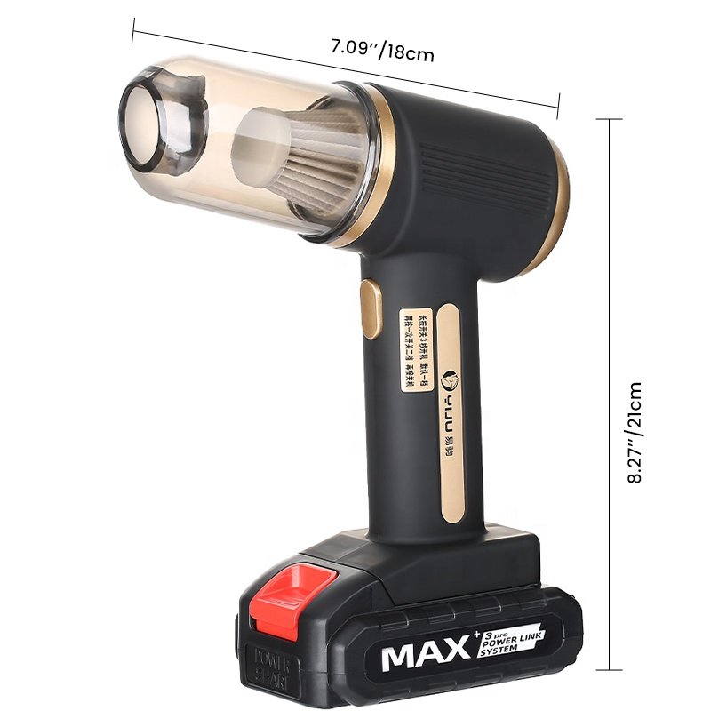 Portable Cordless Car Vacuum Cleaner 120W Strong Suction Handheld Brushless Motor Auto Vaccum Cleaner 5 Nozzles Plus Air Duster