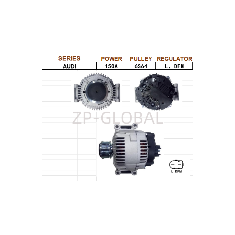 assembly car alternator price list 06E 903 016E for Audi A4 3.2