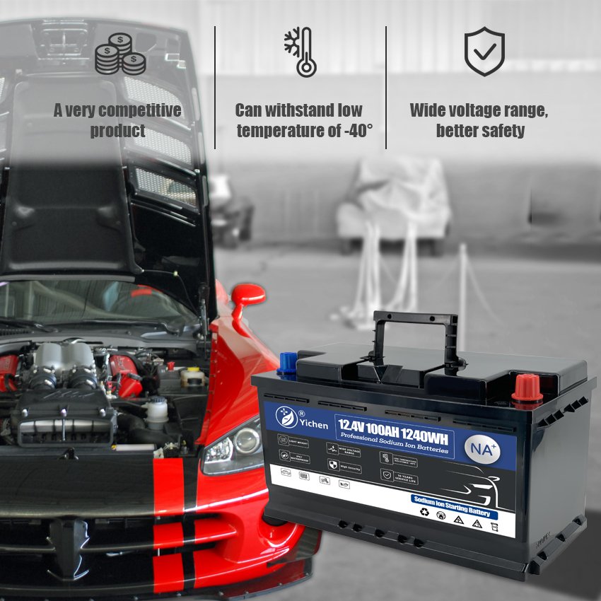 Long Life Car TRUCK Automotive Starting Start-stop Rechargeable 12v 100ah 3 Year Warranty Sodium-ion Auto Battery with BMS