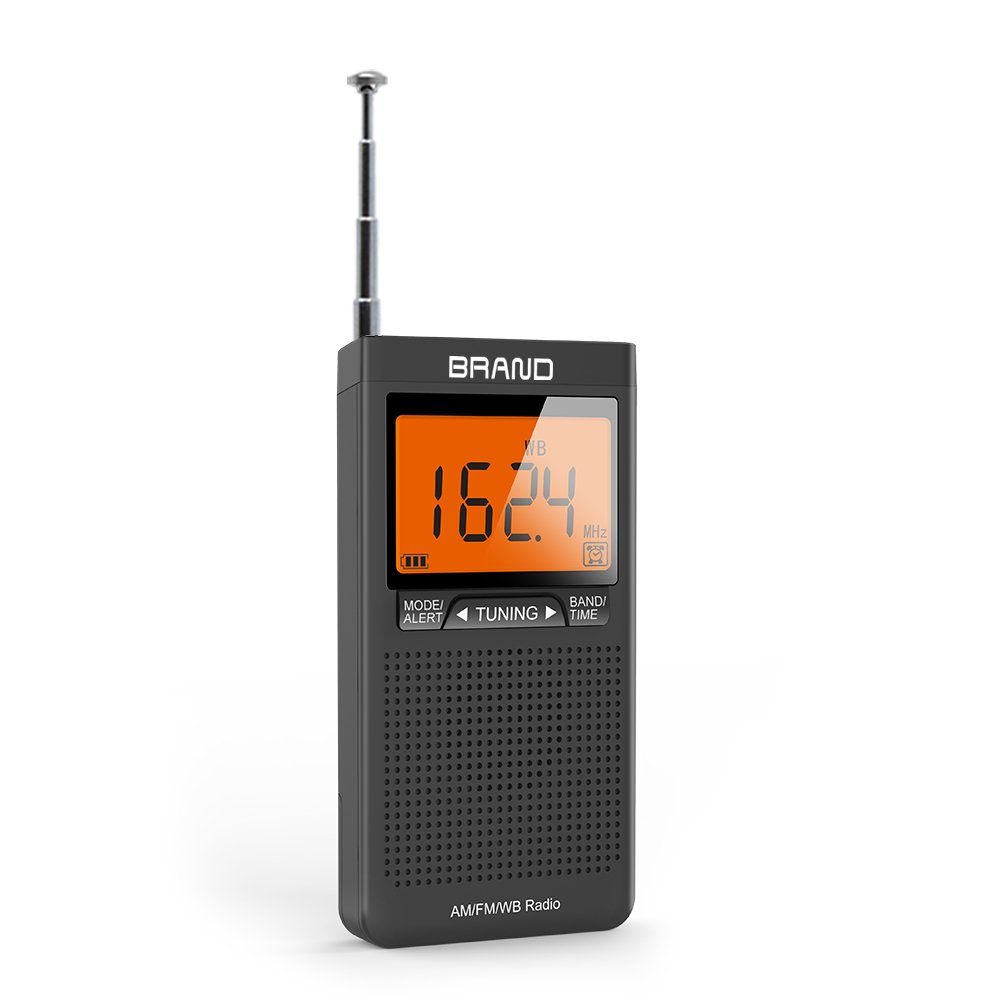 Pocket Digital FM Clock Radio with Rechargeable Battery AM Band Radio Stereo Function and Screen Display