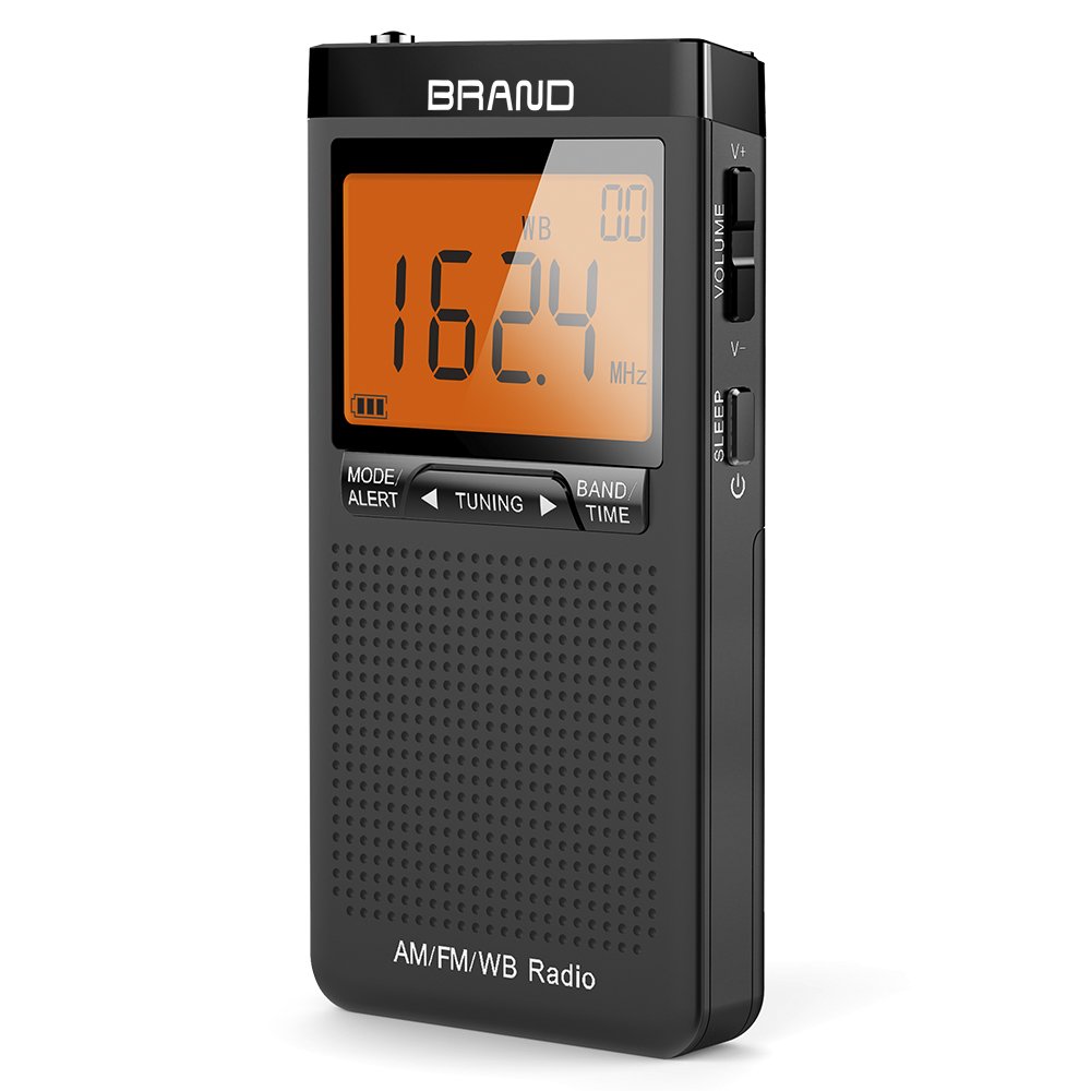 Pocket Digital FM Clock Radio with Rechargeable Battery AM Band Radio Stereo Function and Screen Display