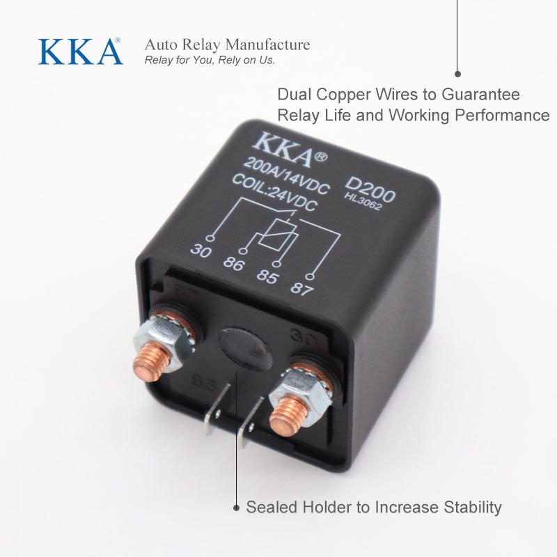 High Current 200A Automotive Relay 12V 2.4W Car Starter Relay for Motor Truck Boat Power Start Auto Relays