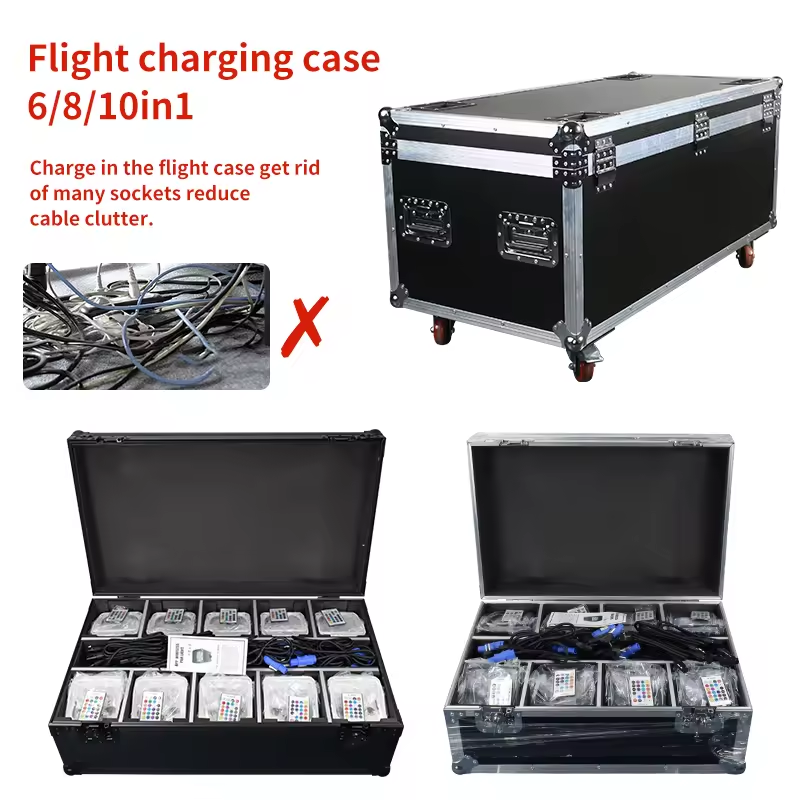 MJ Remote 6x18w Battery LED UPLIGHT With Charging Flightcase LED Par Light for Party/Bar/Club/Wedding Event