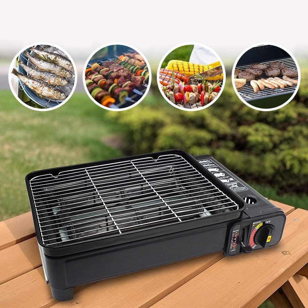 Smokeless Gas Barbecue Grill Outdoor Camping Portable Burner Gas Stove With Carrying Case