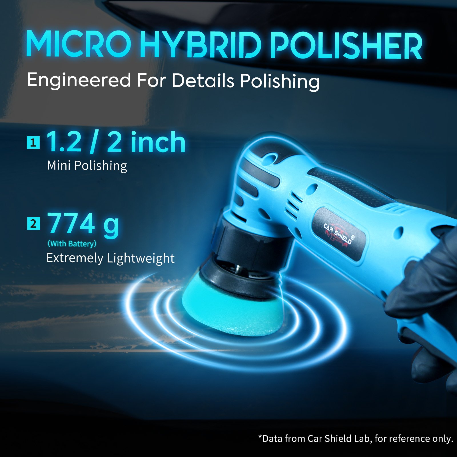 Car Shield New Arrival Mini Cordless Nano Polisher Dual Action Car Polisher with Battery for Auto Detailing