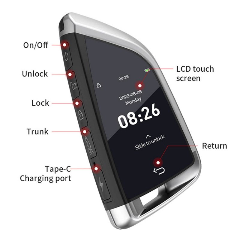 CF568 Universal Remote Smart Car Key With On-BD Modified Remote Smart Key LCD Touch Screen for Start and Stop Engine Button Cars