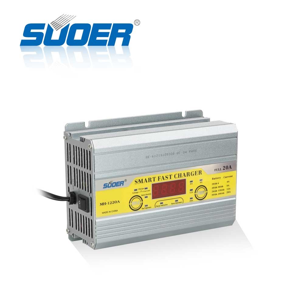 Suoer 12V 20A Three Phase Smart Chargers Auto Digital Lead-acid Battery Charger