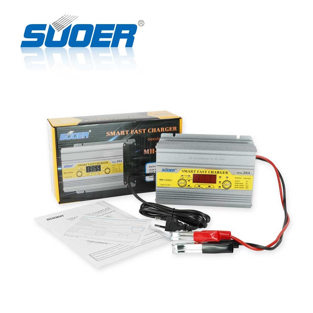 Suoer 12V 20A Three Phase Smart Chargers Auto Digital Lead-acid Battery Charger