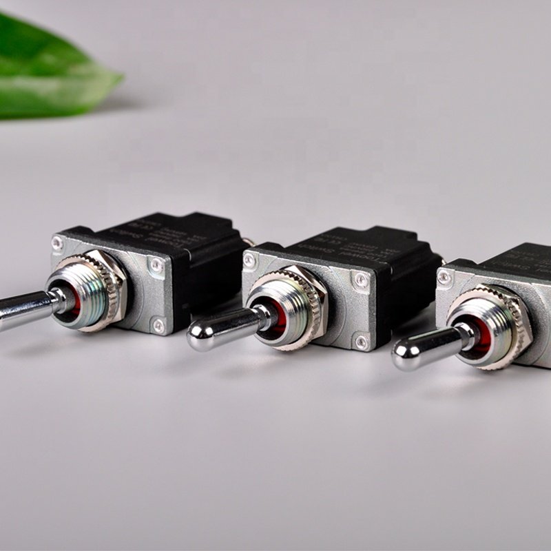 Car Brass Waterproof Toggle Switch 12mm Ip67 Waterproof Vintage Heavy Duty on off Round