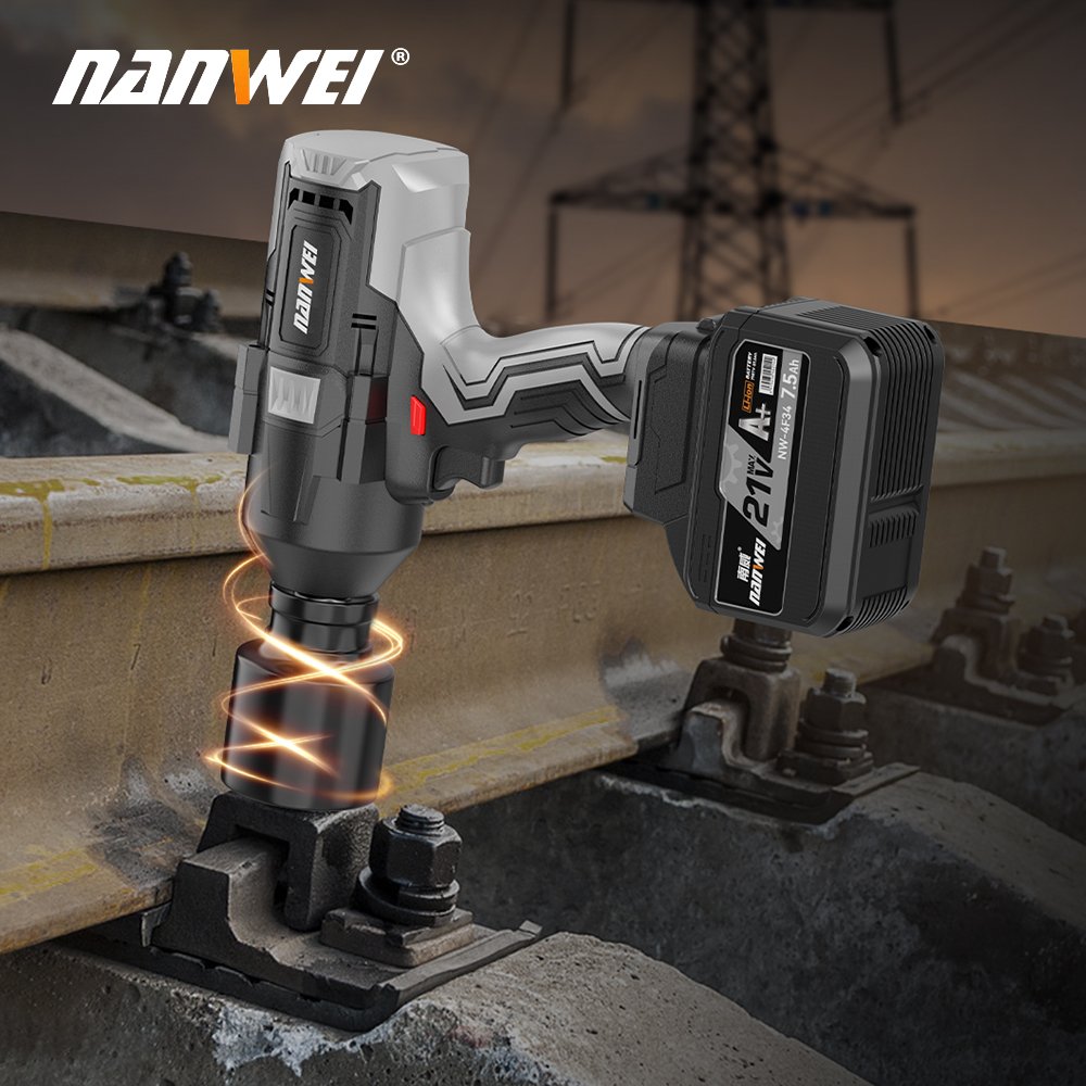 NANWEI 21V 1500Nm Electric Wrench 1/2 Lithium Battery Power Impact Wrench High Torque Auto Repair Power Wrenches Tools
