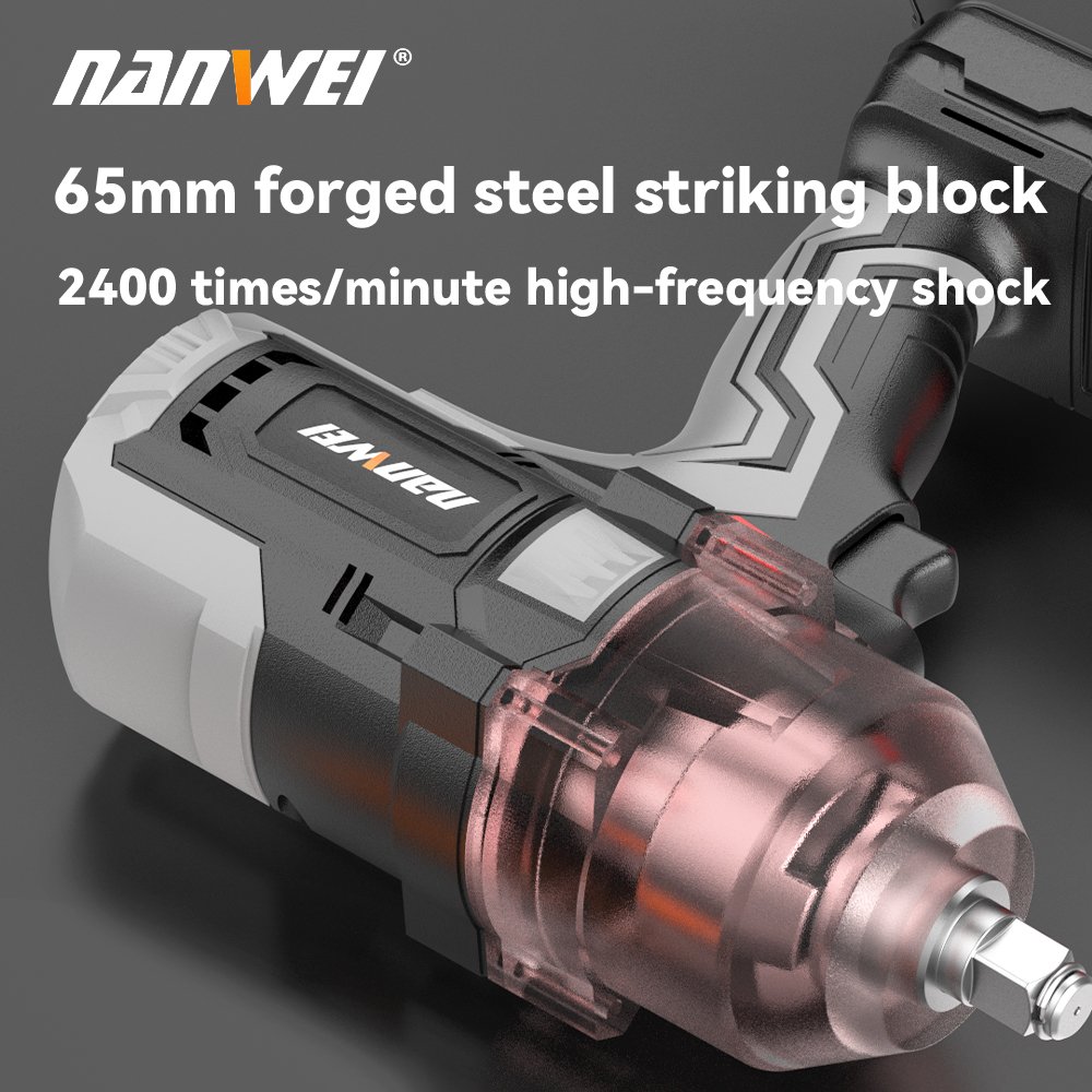 NANWEI 21V 1500Nm Electric Wrench 1/2 Lithium Battery Power Impact Wrench High Torque Auto Repair Power Wrenches Tools