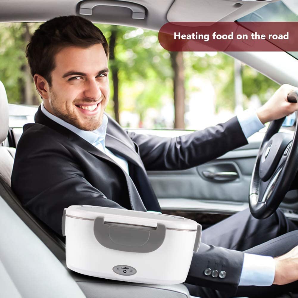 110V/12V Portable Food Heater Lunch Box / Removable Plastic Container Heated Electric Lunchbox for Car and Home