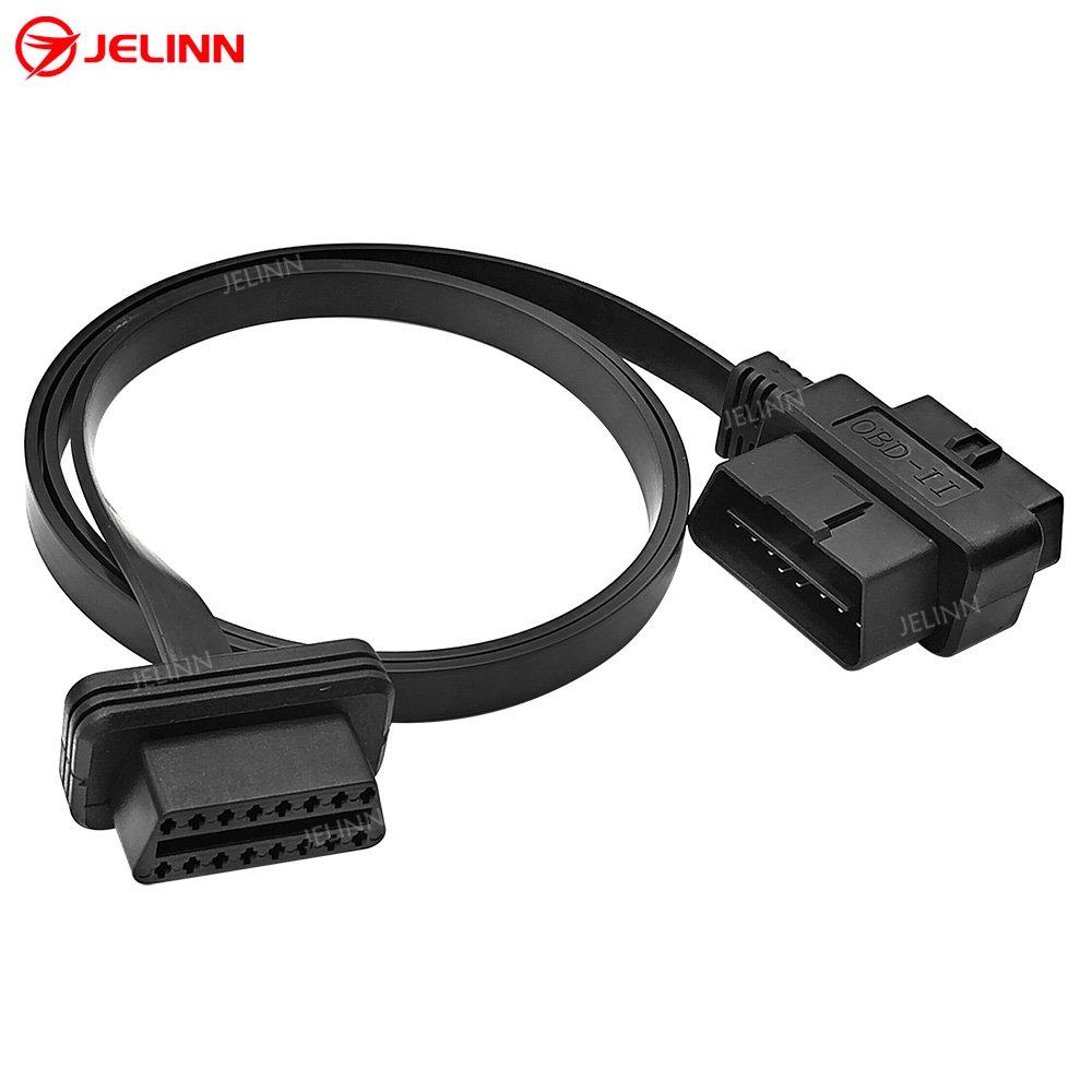 OBD II OBD2 16 Pin Pass Through to Flat OBD 2 16Pin Connector Low Profile Ribbon Cable