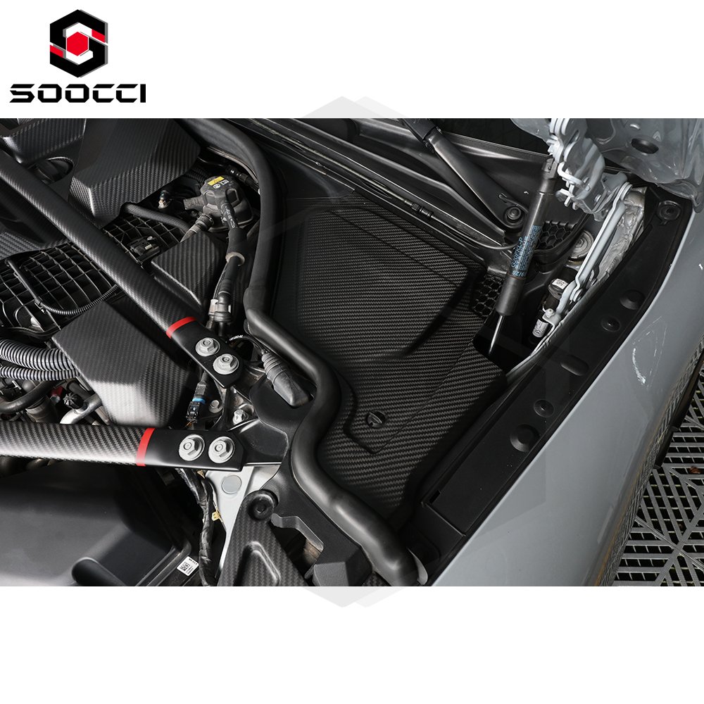 Dry Carbon Fiber Cowl Panel Cover for BMW M2 M3 M4 S58 G8X G80 G81 G82 G83 Engine Bay Top Corner Panels Engine Hood Panel Trim