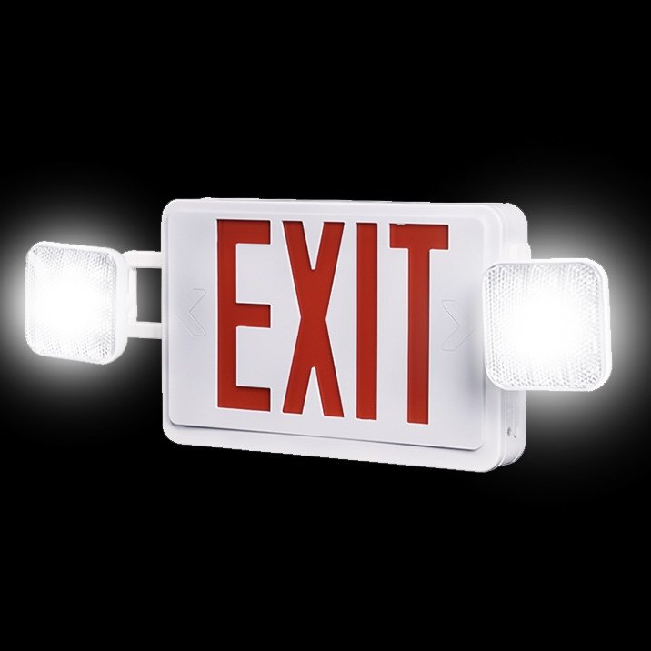 Emergency Exit Light Charging Dual Head Emergency Lighting Red and Green Indicator Emergency Exit Light with Battery