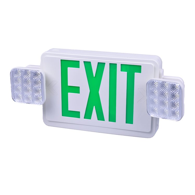 Emergency Exit Light Charging Dual Head Emergency Lighting Red and Green Indicator Emergency Exit Light with Battery