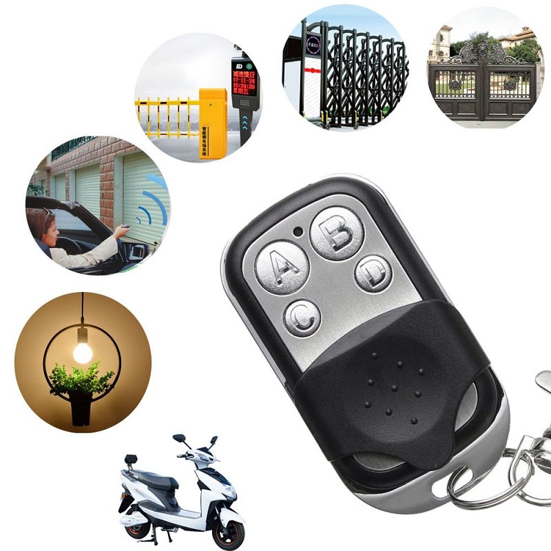 433mhz ABCD4-button Key Fob Replacement RF Door Remote Copier for Anti-theft Motorcycle Garage Door Remote