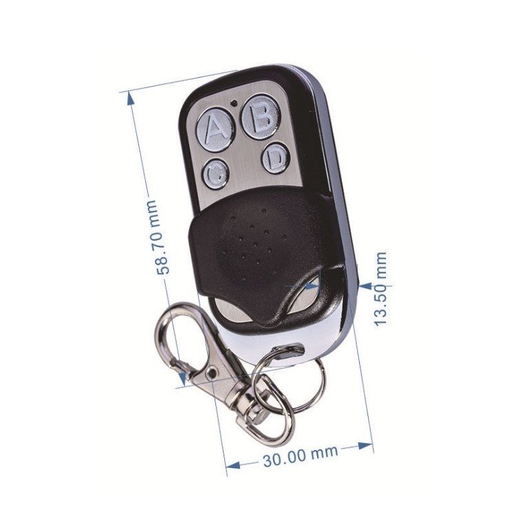 433mhz ABCD4-button Key Fob Replacement RF Door Remote Copier for Anti-theft Motorcycle Garage Door Remote