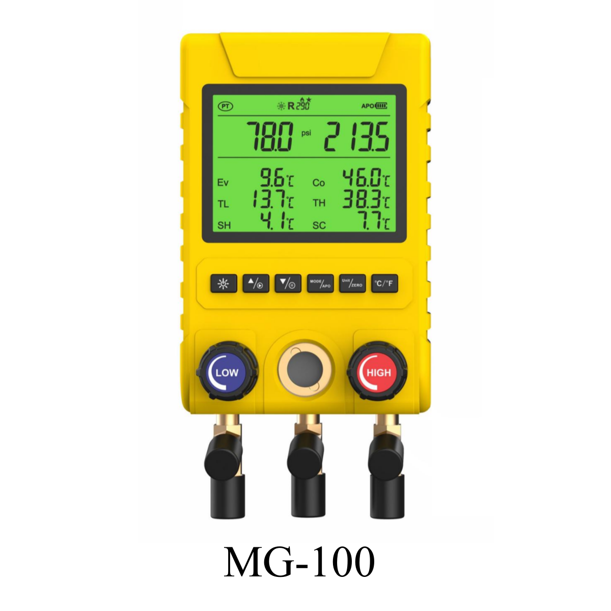Hot Sell New Mini Portable MG-10 MG-100 Digital Refrigerant Pressure Gauge HVAC Digital Manifold Gauge for 88 Refrigerant Gas