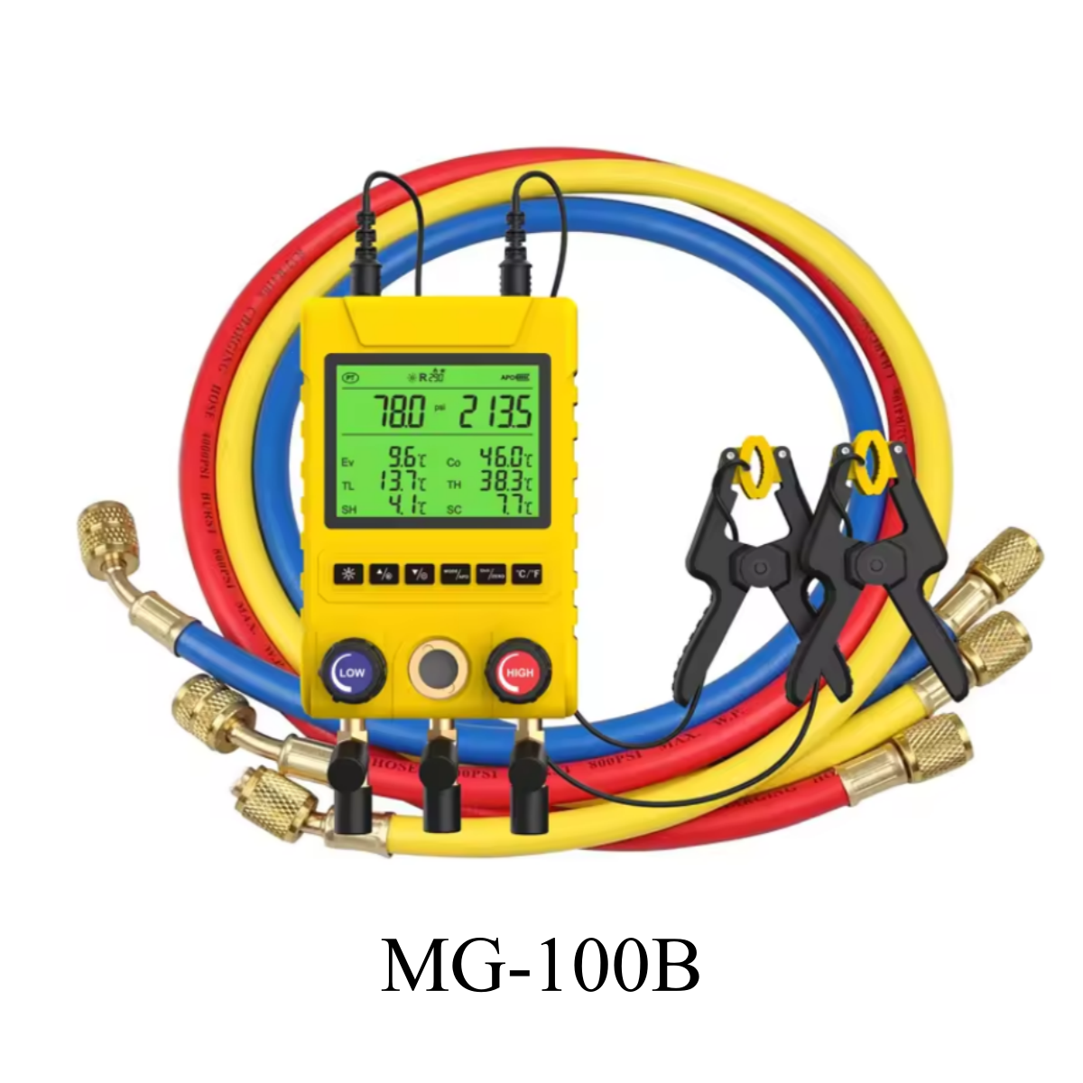 Hot Sell New Mini Portable MG-10 MG-100 Digital Refrigerant Pressure Gauge HVAC Digital Manifold Gauge for 88 Refrigerant Gas