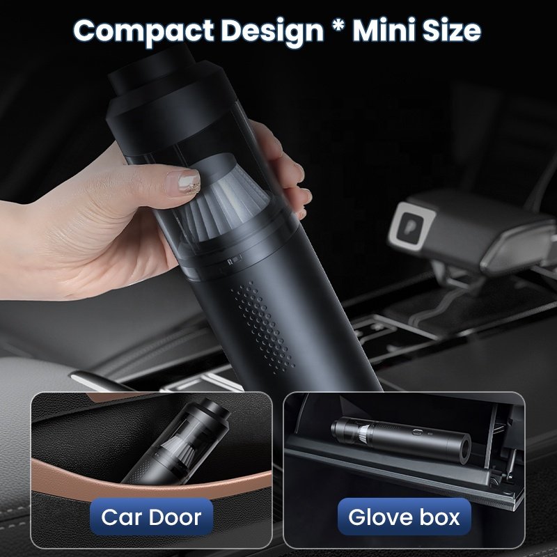 Portable Cordless Car Vacuum Cleaner 120W Strong Suction Handheld Brushless Motor Auto Cylindricial Hand Vaccum 4 Nozzles