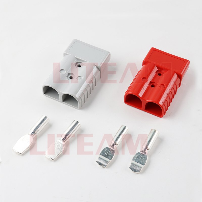 Liteam Hotsale Quick Connector Plug Socket Male & Female 2 Pole 50a 600v DC Power Forklift E-Bike Battery Charger Connector