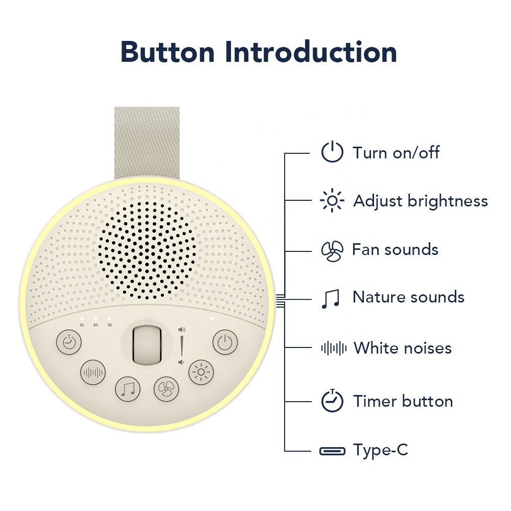 HiFiD Noise Machine Baby Sleep Sound Player Night Light Toy Sound Machine White Noise Machine With 21 Sounds
