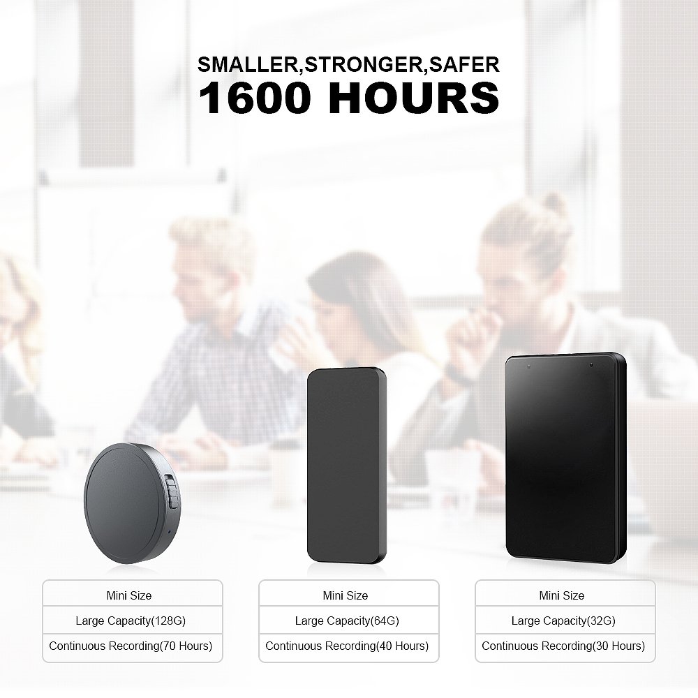 128GB Mini Spy Voice Recorder with Magnetic Metal and Auto Recording for Professional Meeting 70H Recording Time MP3 WAV OEM ODM