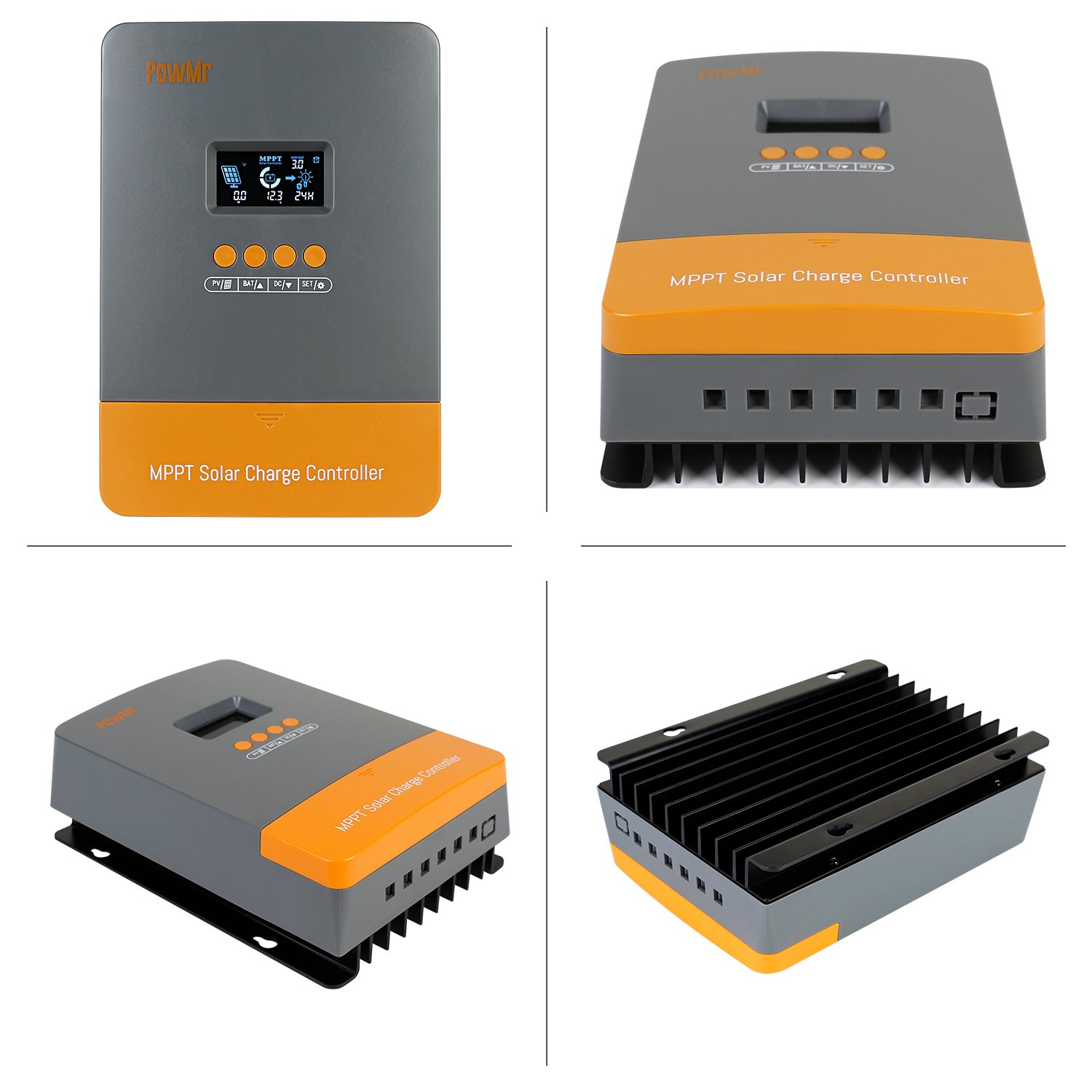 PowMr High Efficiency 60A 12V 24V 36V 48V Support LiFePO4 Gel and Flooded Lead-acid Battery Solar Charge Controller