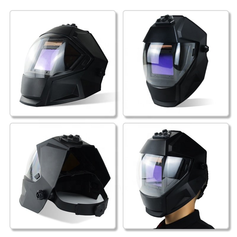 TRQ Factory New Customizable Style Color Panoramic Large Window HD Visiont Auto Darkening Welding Helmet