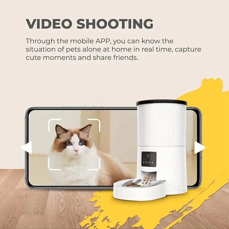 Automatic Feeders Cat and Pet Feeders Timer Ration Smart Dog Food Dispenser Elevated Bowl Voice Camera Small Animal Supplies