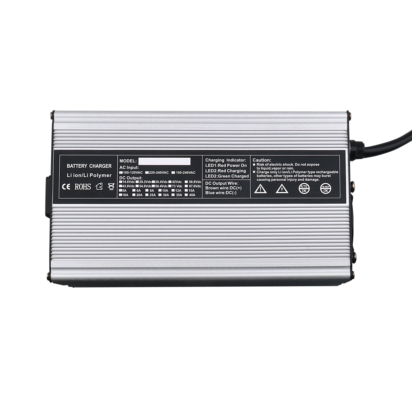 Smart Charge Auto Stop 67.2V 8A Lithium Battery Charger for 16S 59.2V Lithium Battery 60V Battery Charger