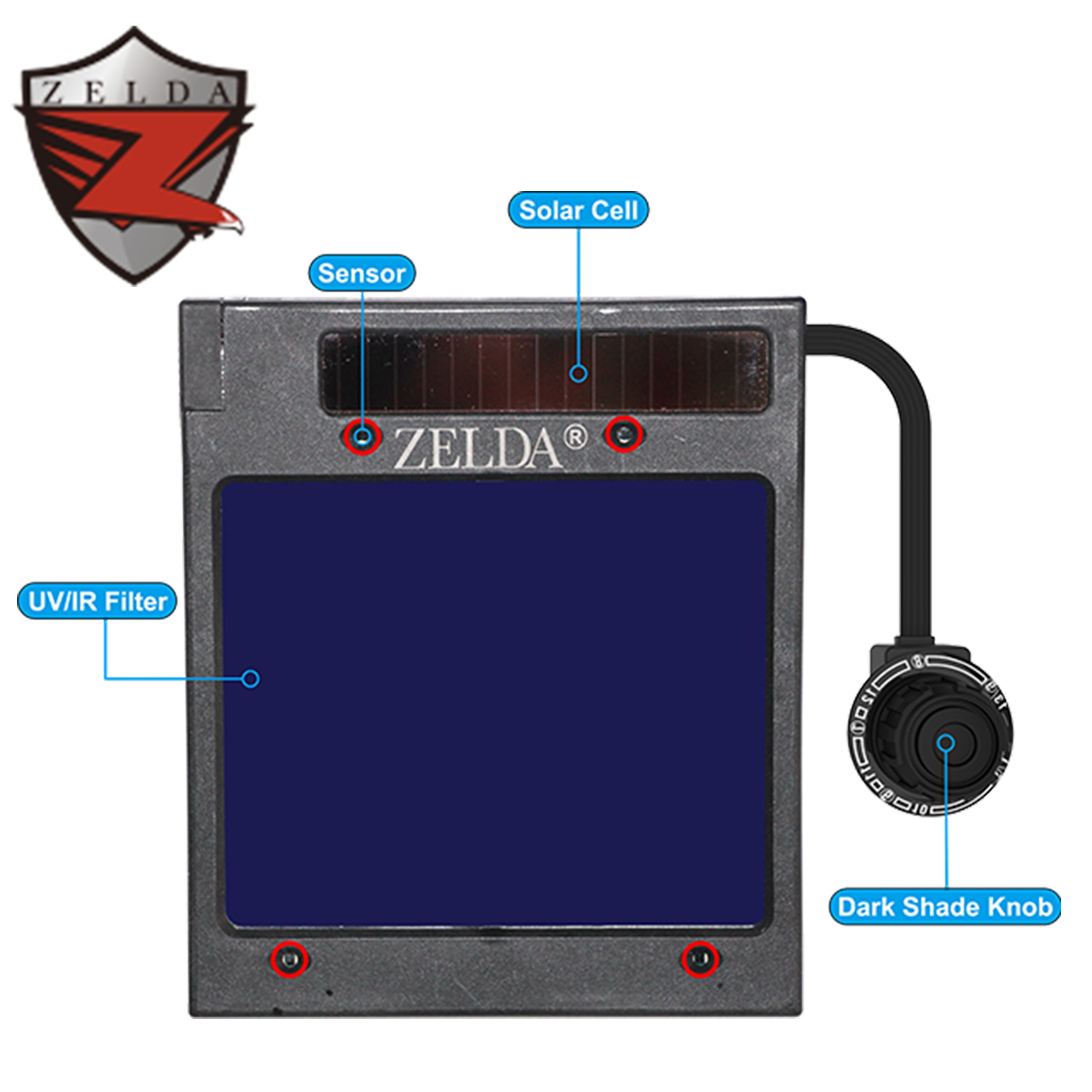 Stylish Black Helmet Auto Darkening Carbon Fiber Welding Helmet Iron Man ZELDA 10083 Welding Helmets with Big Screen