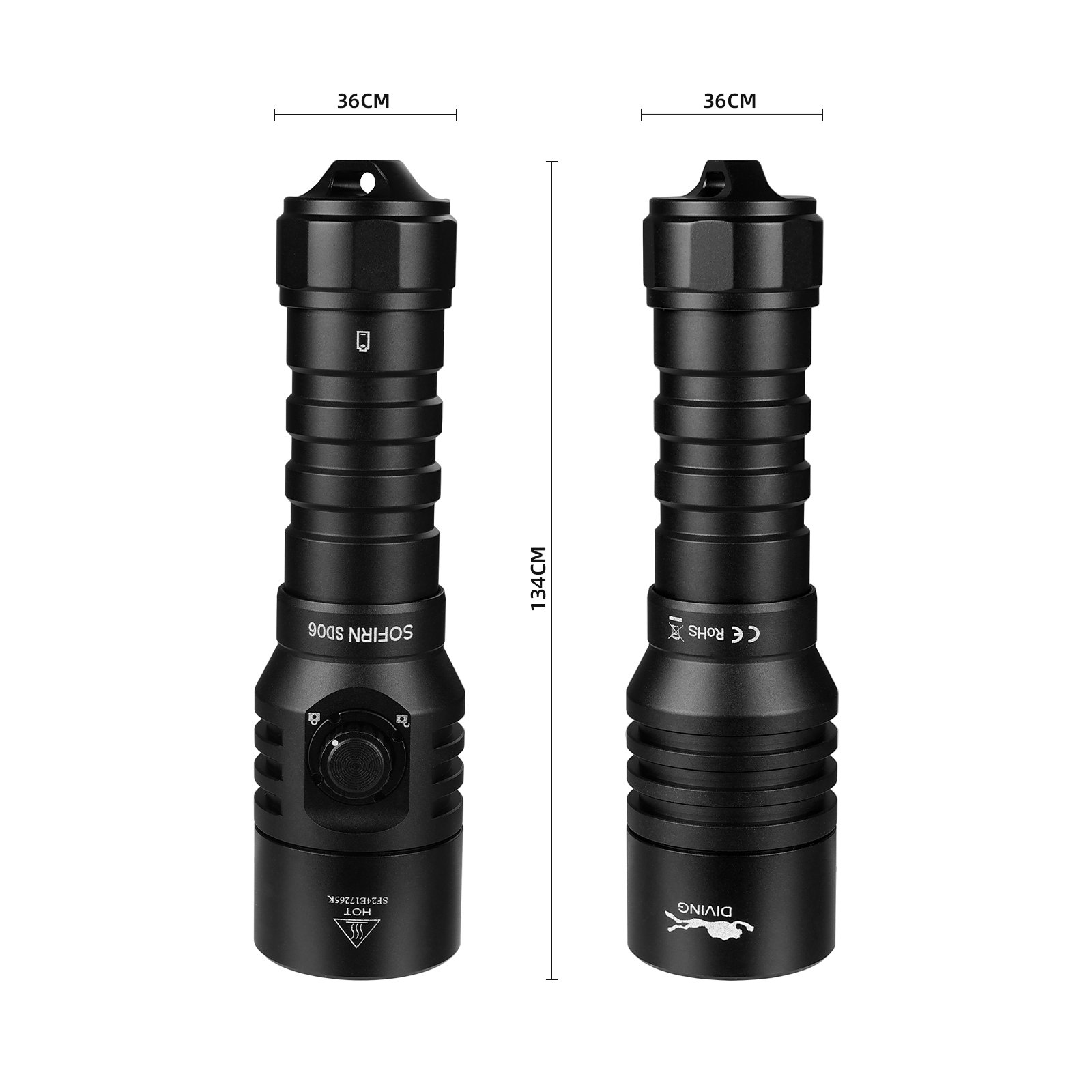 Sofirn SD06 Powerful 3200lm SFT70 Dive LED Light 21700 Rechargeable Underwater Deep Scuba Torch Diving Flashlight