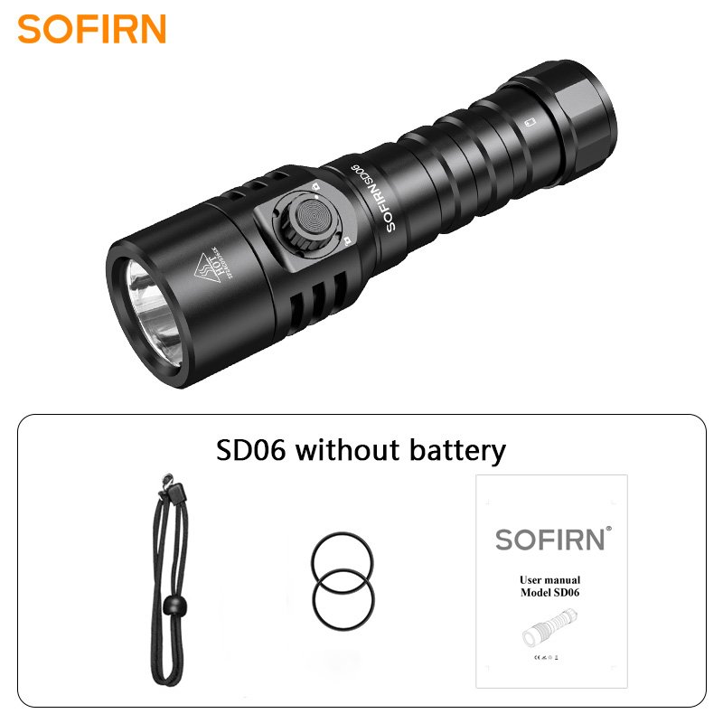 Sofirn SD06 Powerful 3200lm SFT70 Dive LED Light 21700 Rechargeable Underwater Deep Scuba Torch Diving Flashlight