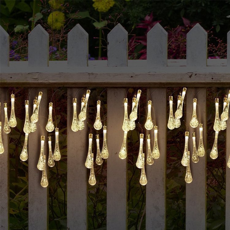 Twinklight Christmas Tree Decorative Lights Water Drop String Hanging Lights Teardrop Pendant Light